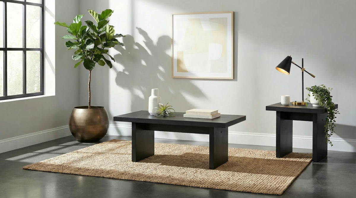 Decker Coffee and End Table Set Black