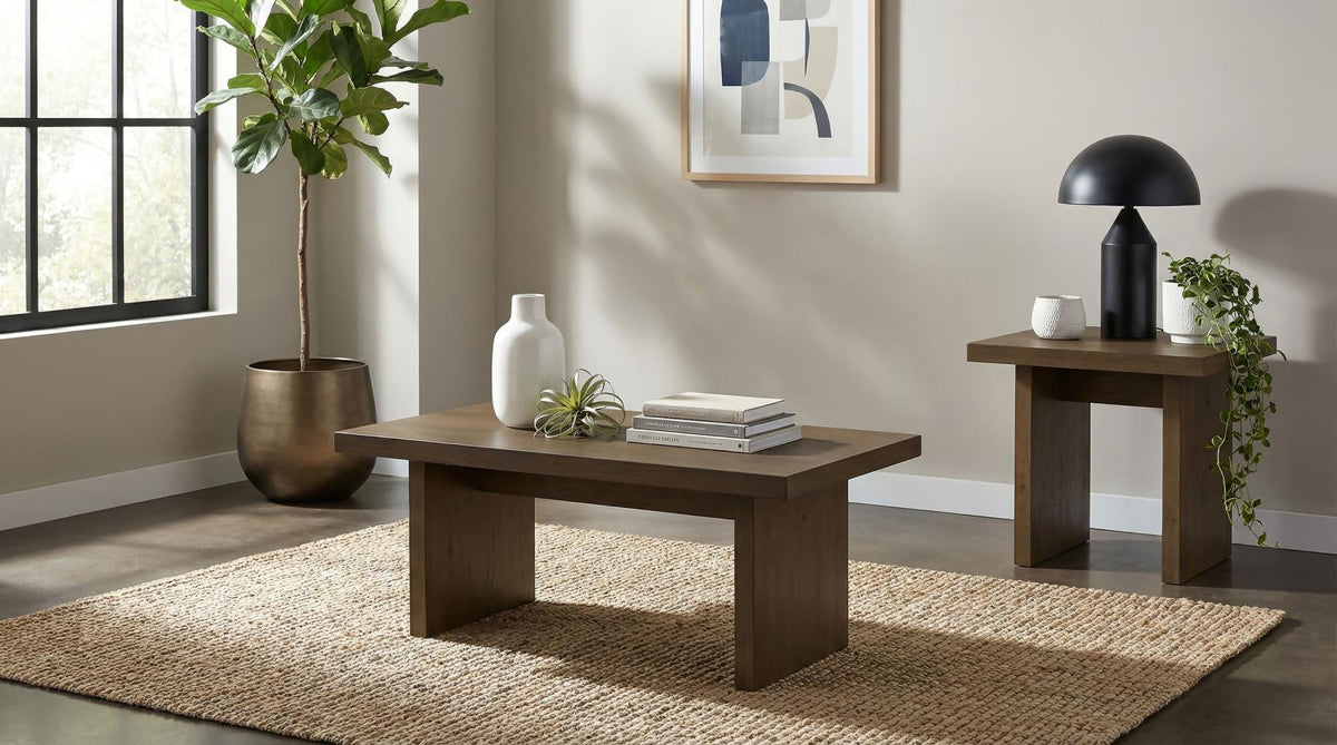 Decker Coffee and End Table Set Walnut