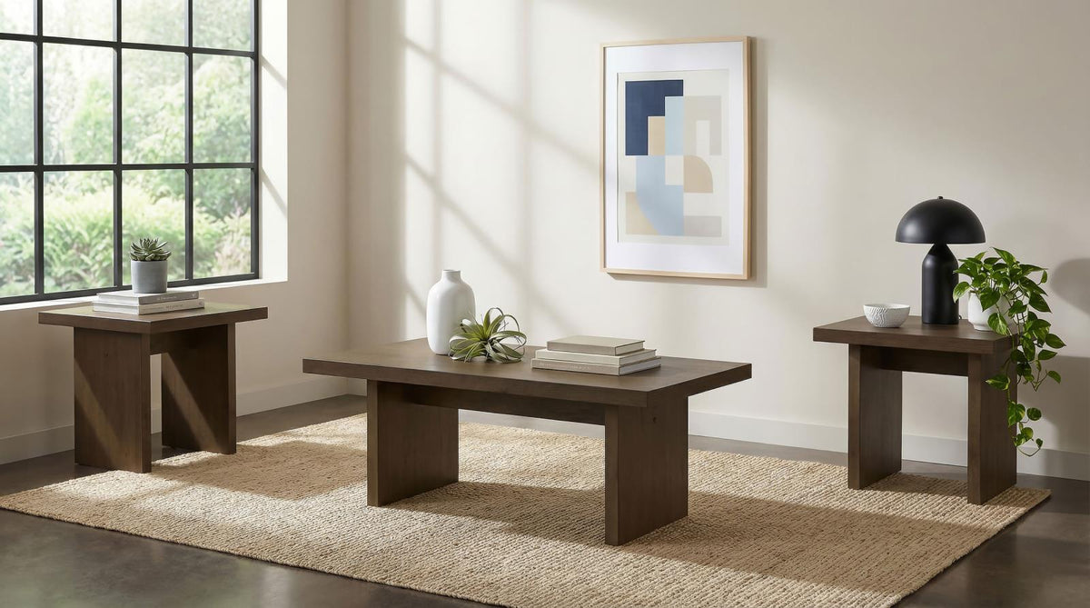 Decker Coffee and End Table Set Walnut