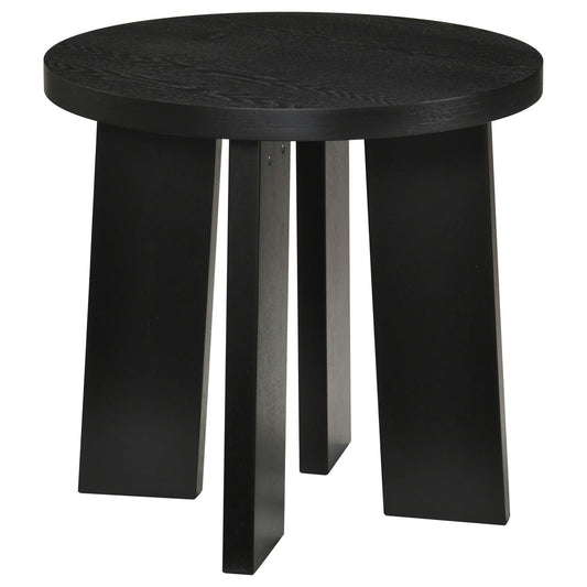 Strouse Contemporary Round End Table in Black