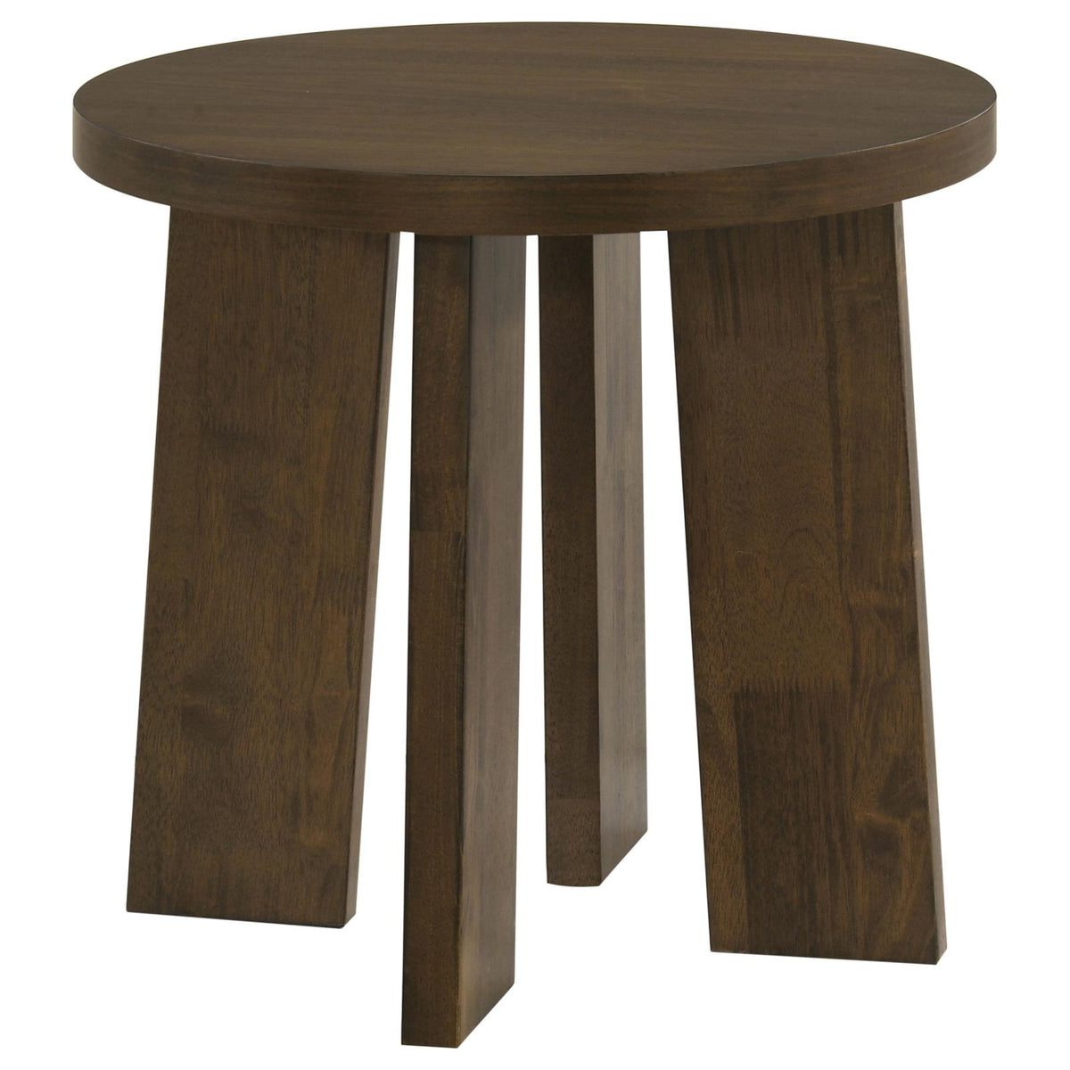 Strouse 3-Piece Round Coffee and End Table Set in Dark Walnut