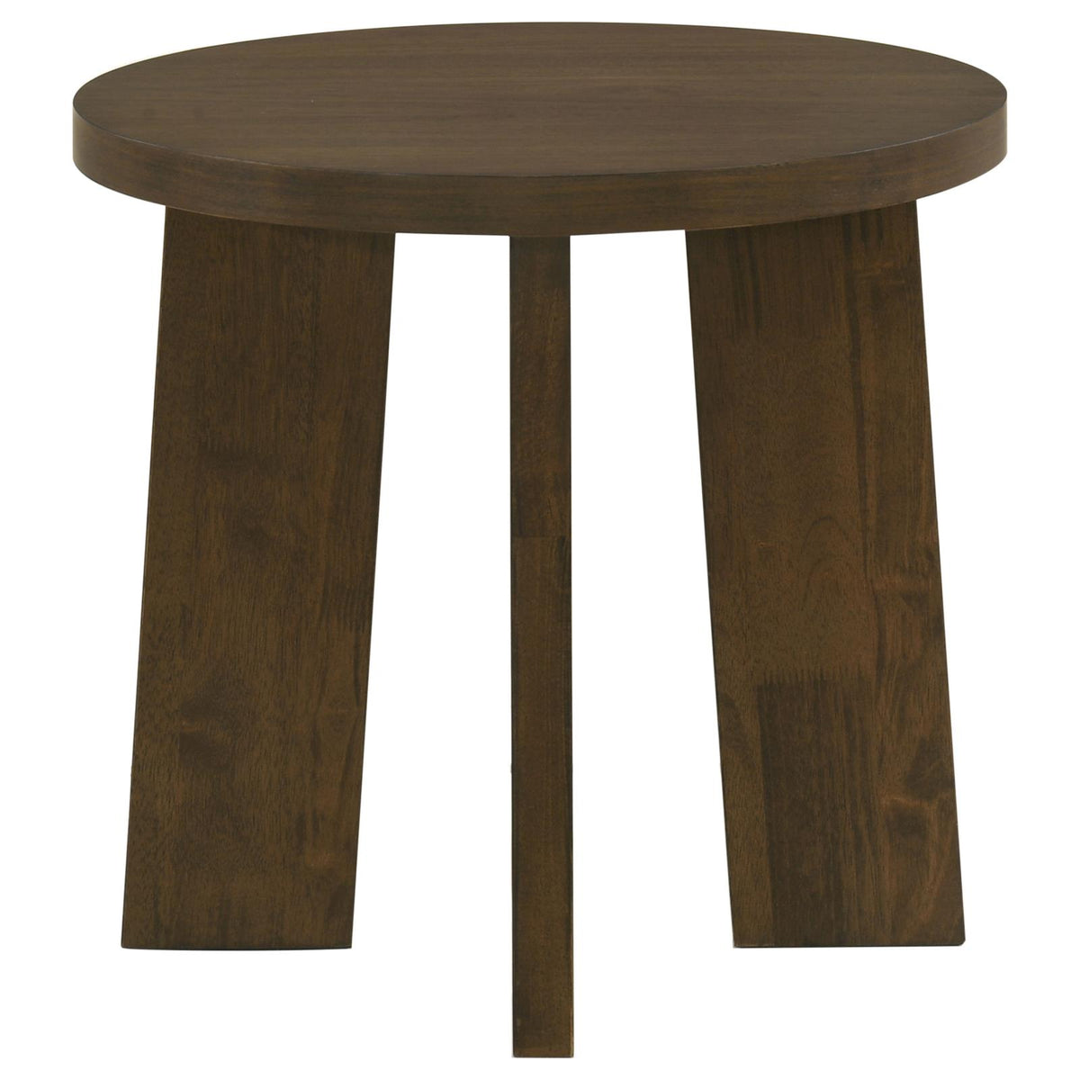 Strouse 3-Piece Round Coffee and End Table Set in Dark Walnut