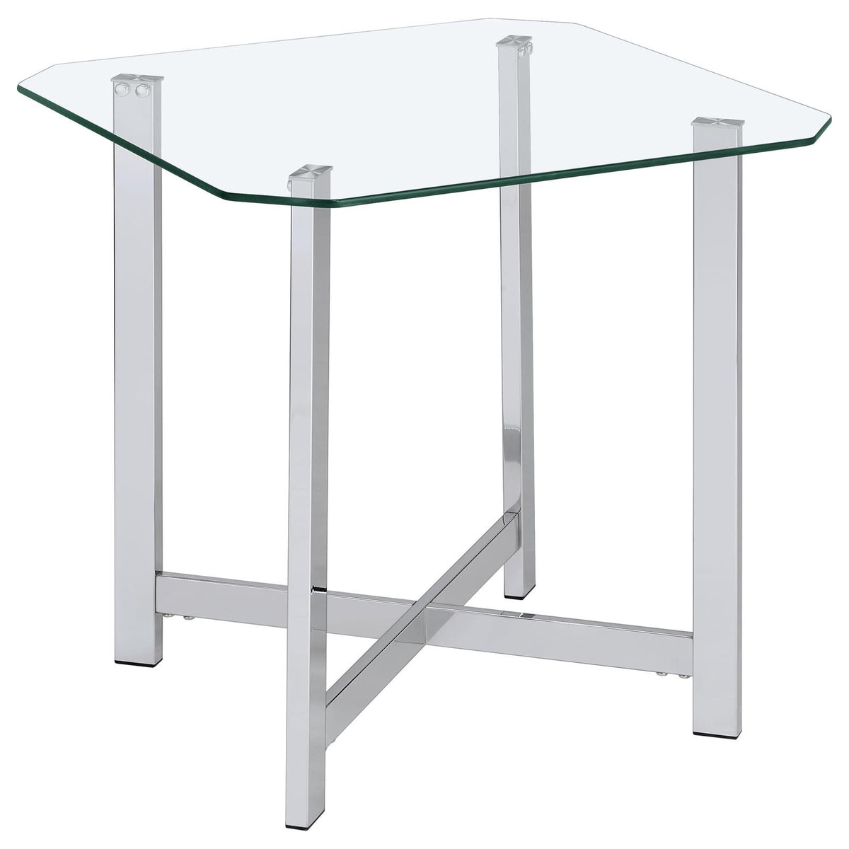 Cronin Tempered Glass Top Coffee Table Set Chrome