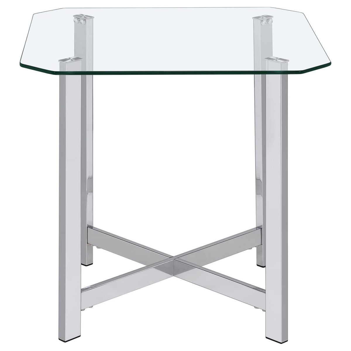 Cronin Tempered Glass Top Coffee Table Set Chrome