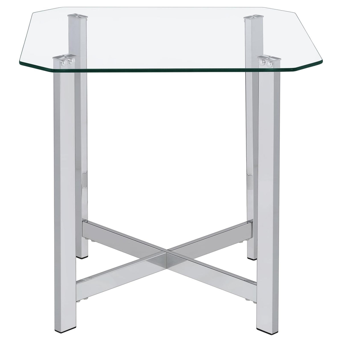 Cronin Tempered Glass Top Coffee Table Set Chrome