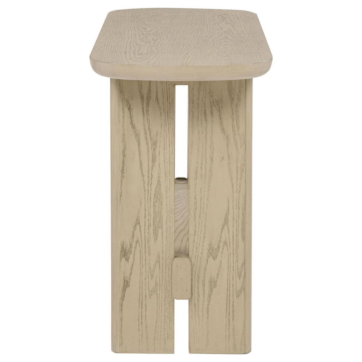 Kailani Coastal Sofa Console Table with Shelf Beige Oak