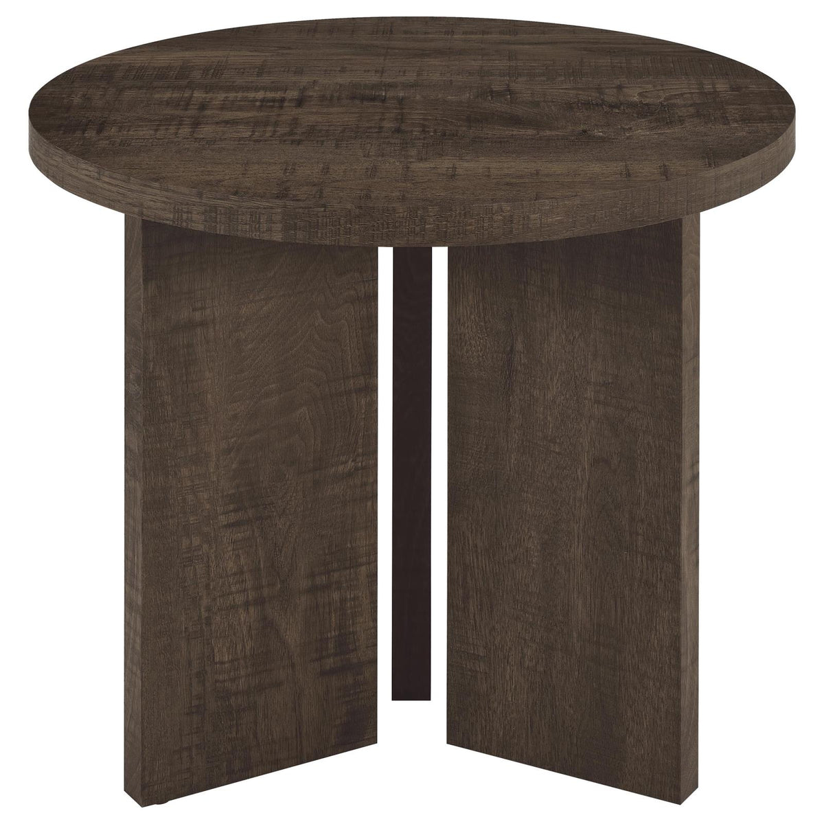 Aragon 3-Piece Round Coffee and End Table Set Dark Rustic Mango