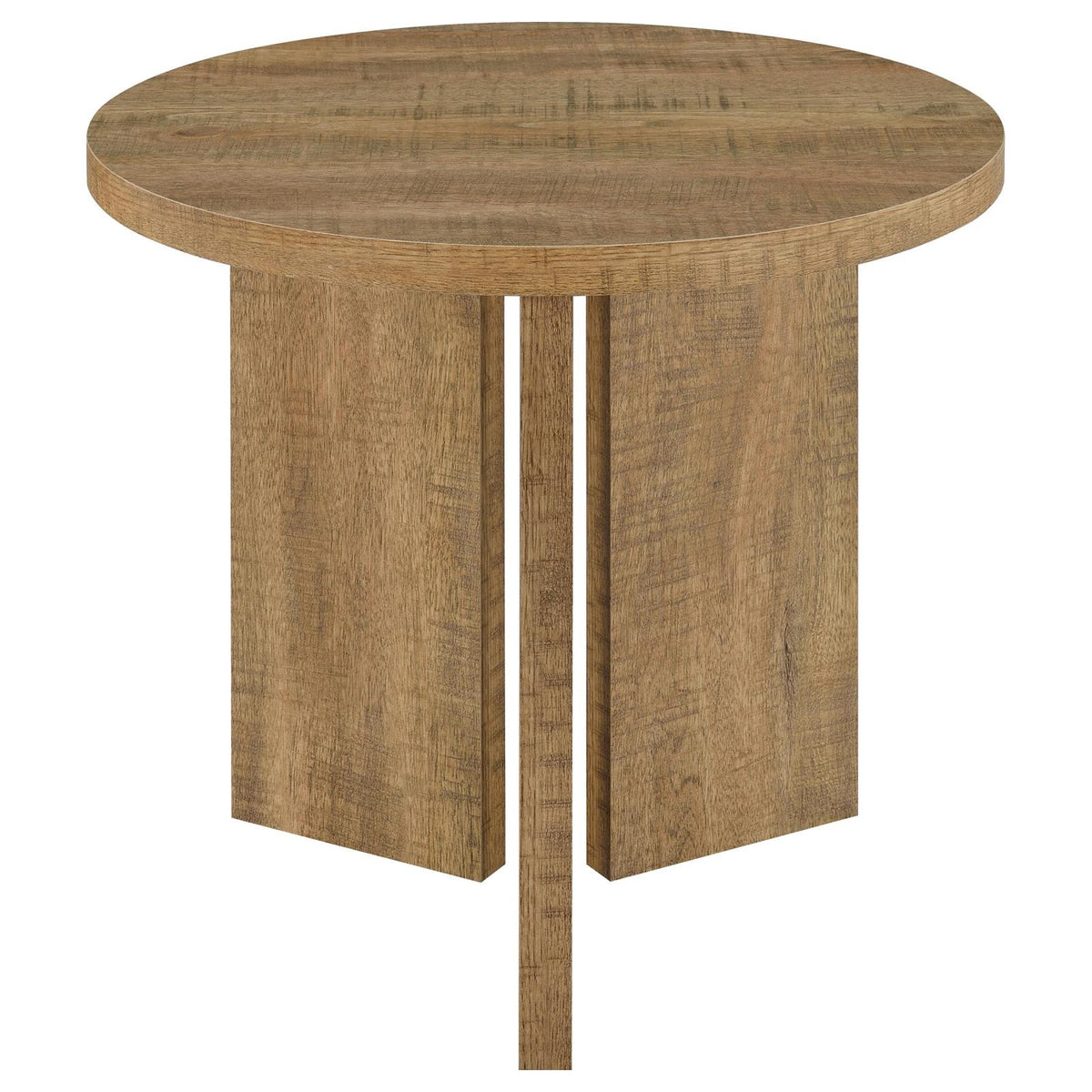 Aragon Round Panel Base End Table Mango