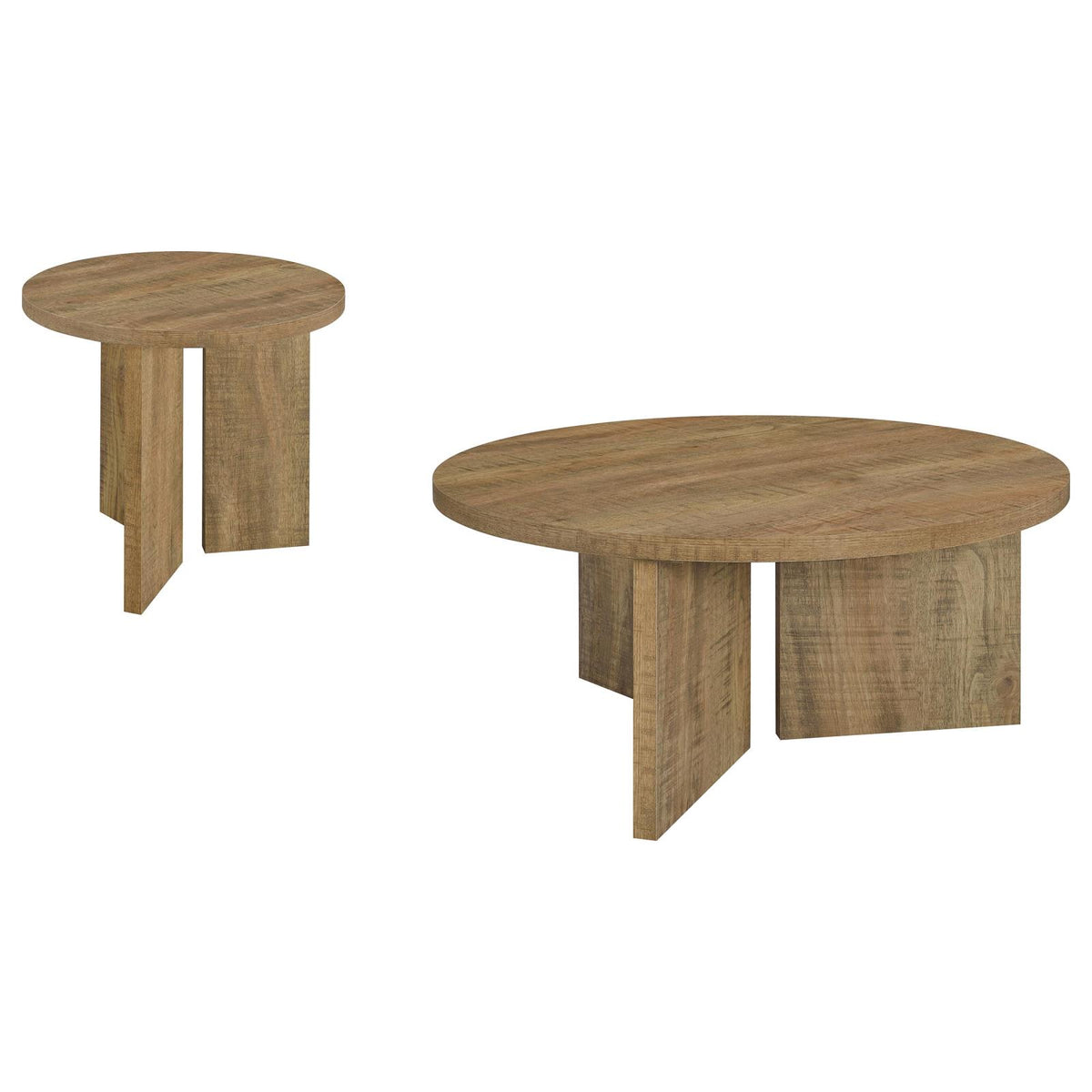 Aragon 3-Piece Round Coffee and End Table Set Mango