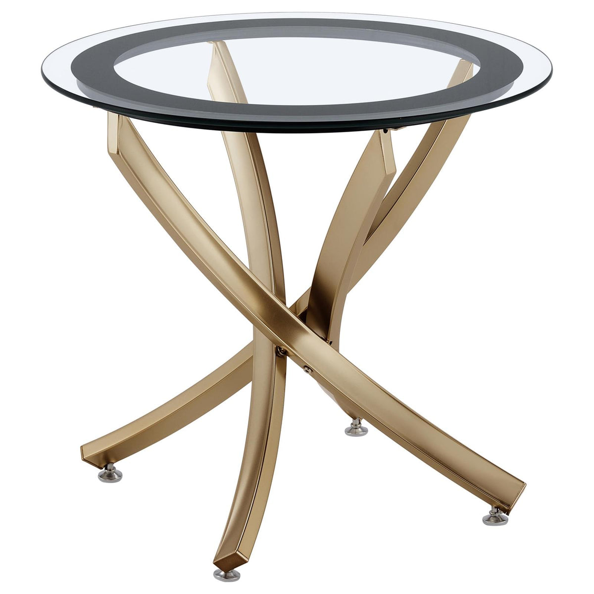 Brooke Round Coffee and End Table Set Rose Brass