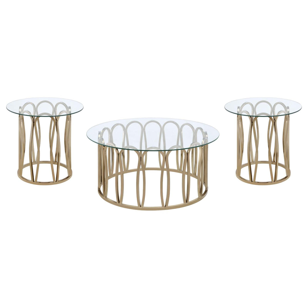 Monett Coffee and End Table Set Chocolate Chrome
