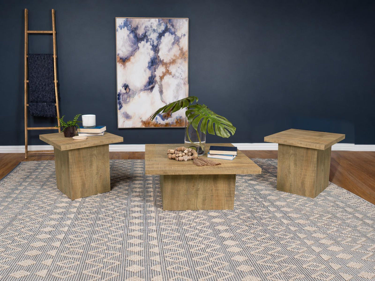 Devar Square Coffee and End Table Set Mango