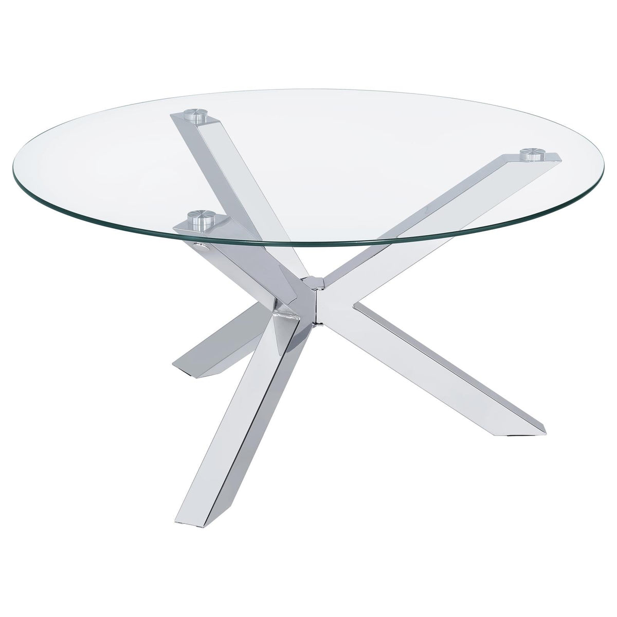 Kenzie Round Coffee and End Table Set Chrome