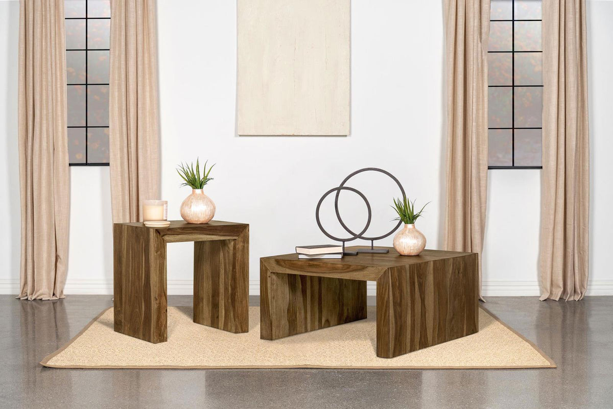 Odilia Solid Wood Coffee and End Table Set Auburn