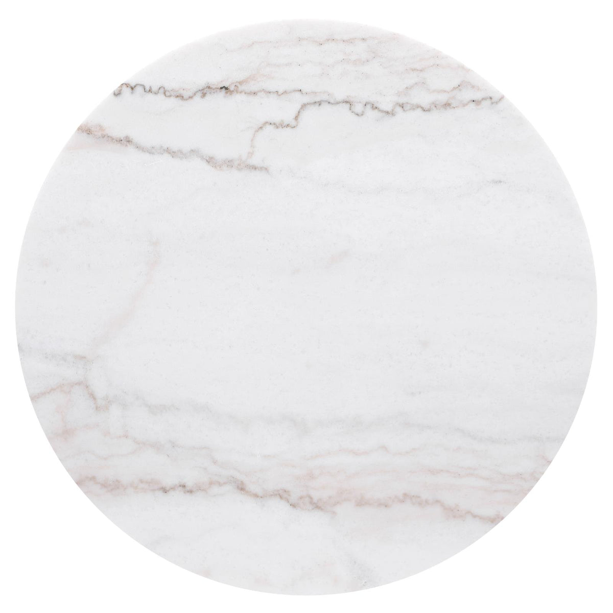 Jason Round White Marble Top Side End Table Charcoal