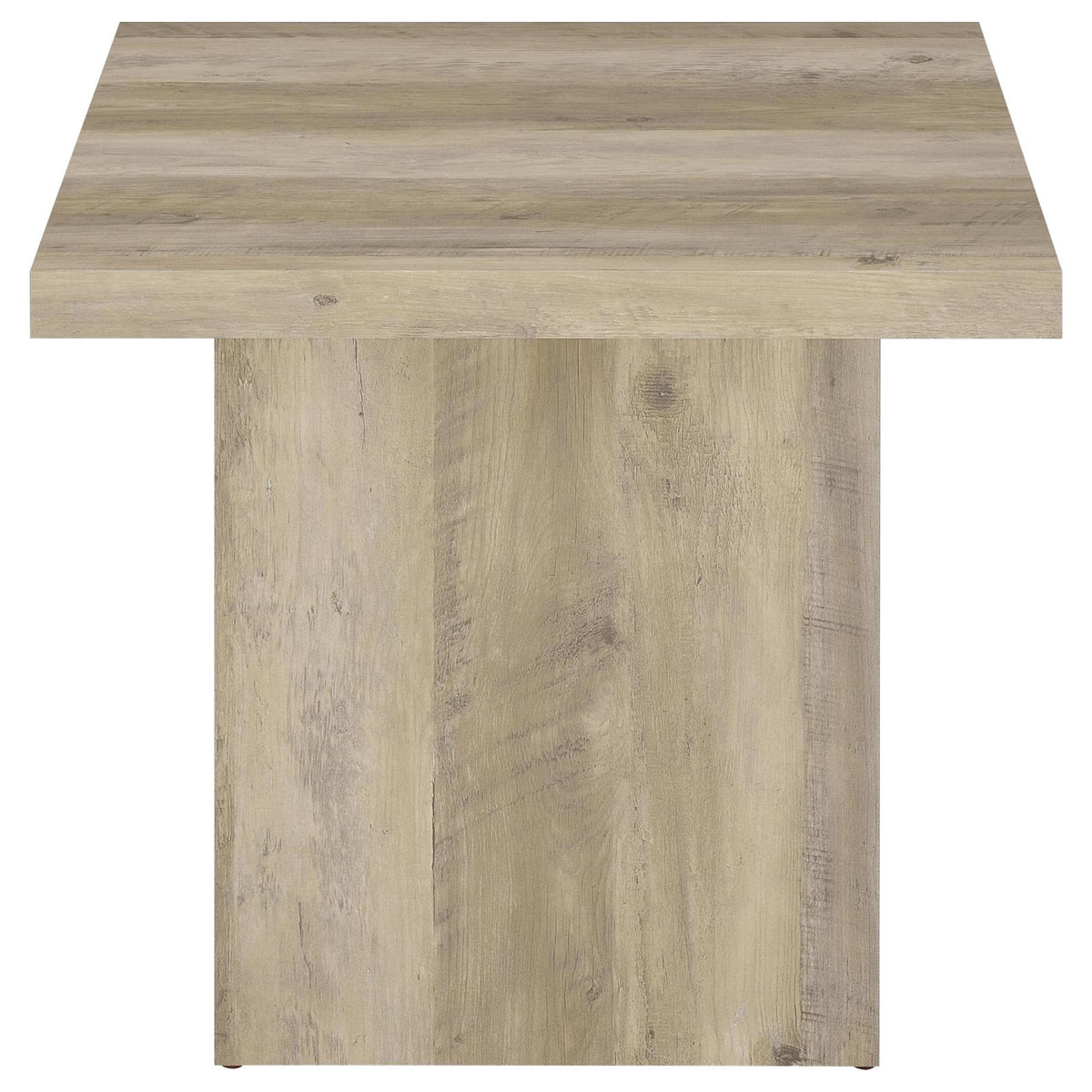 Devar Square Coffee End Table Set Distressed Pine