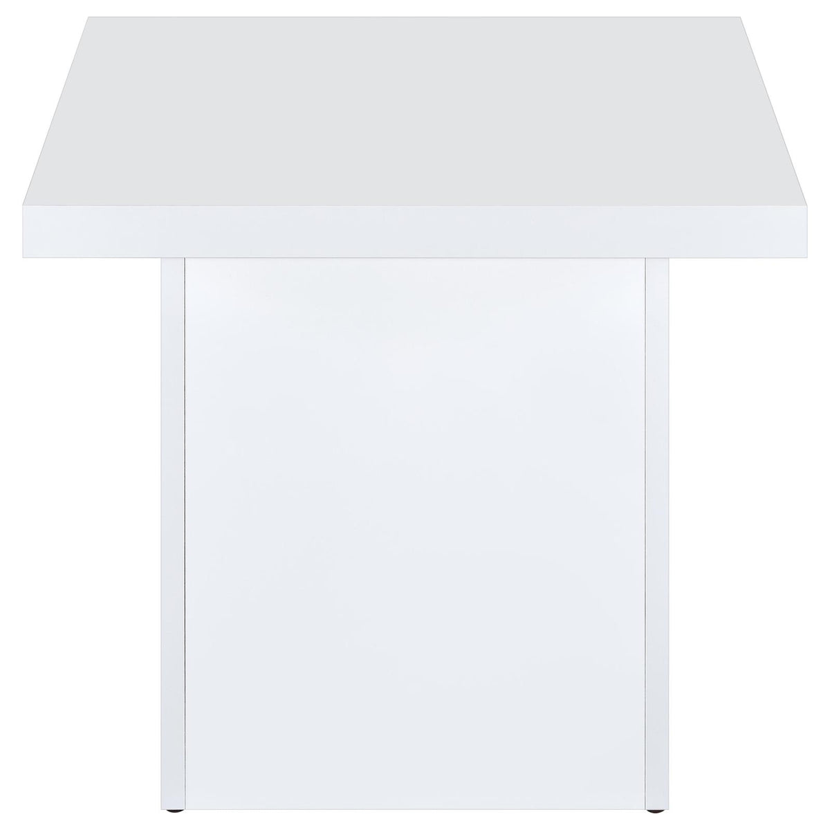 Devar Square Engineered Wood Side End Table White High Gloss