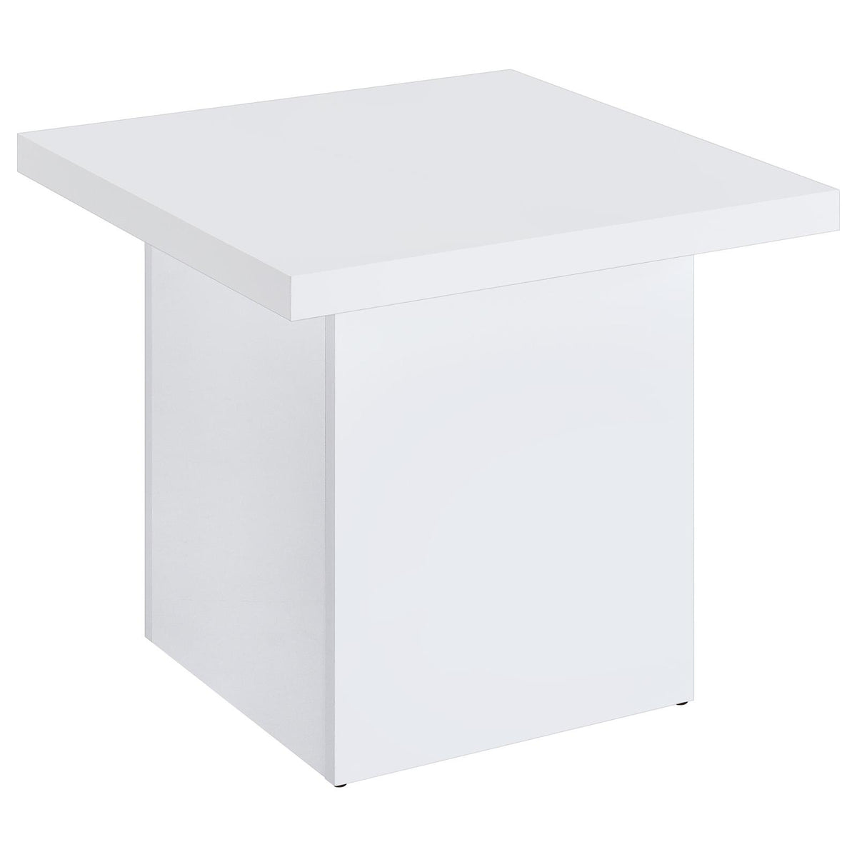 Devar Square Coffee End Table Set White High Gloss