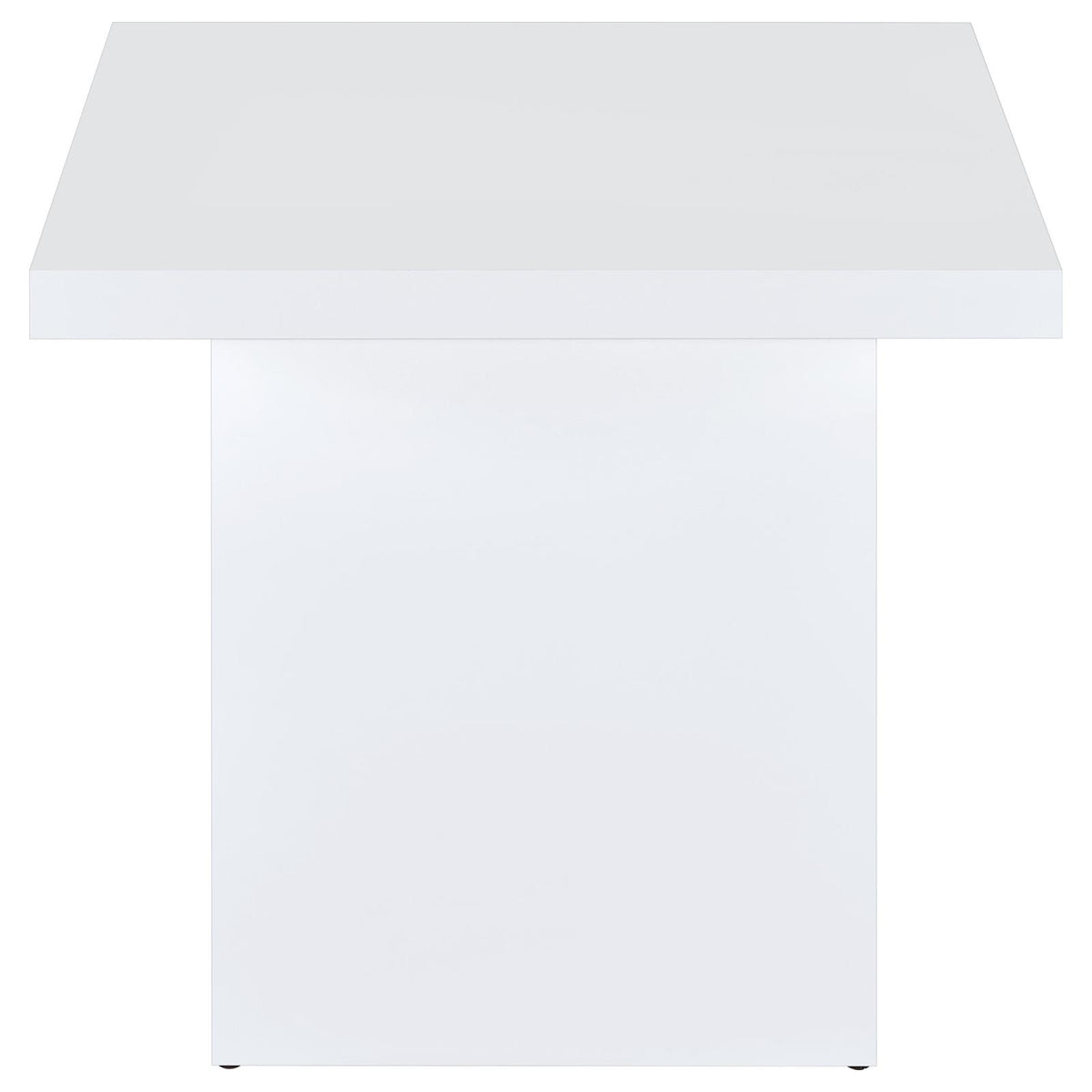 Devar Square Coffee End Table Set White High Gloss