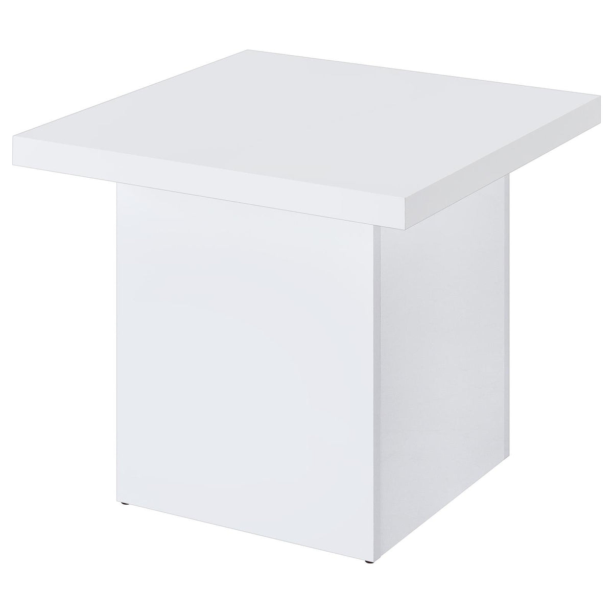 Devar Square Coffee End Table Set White High Gloss