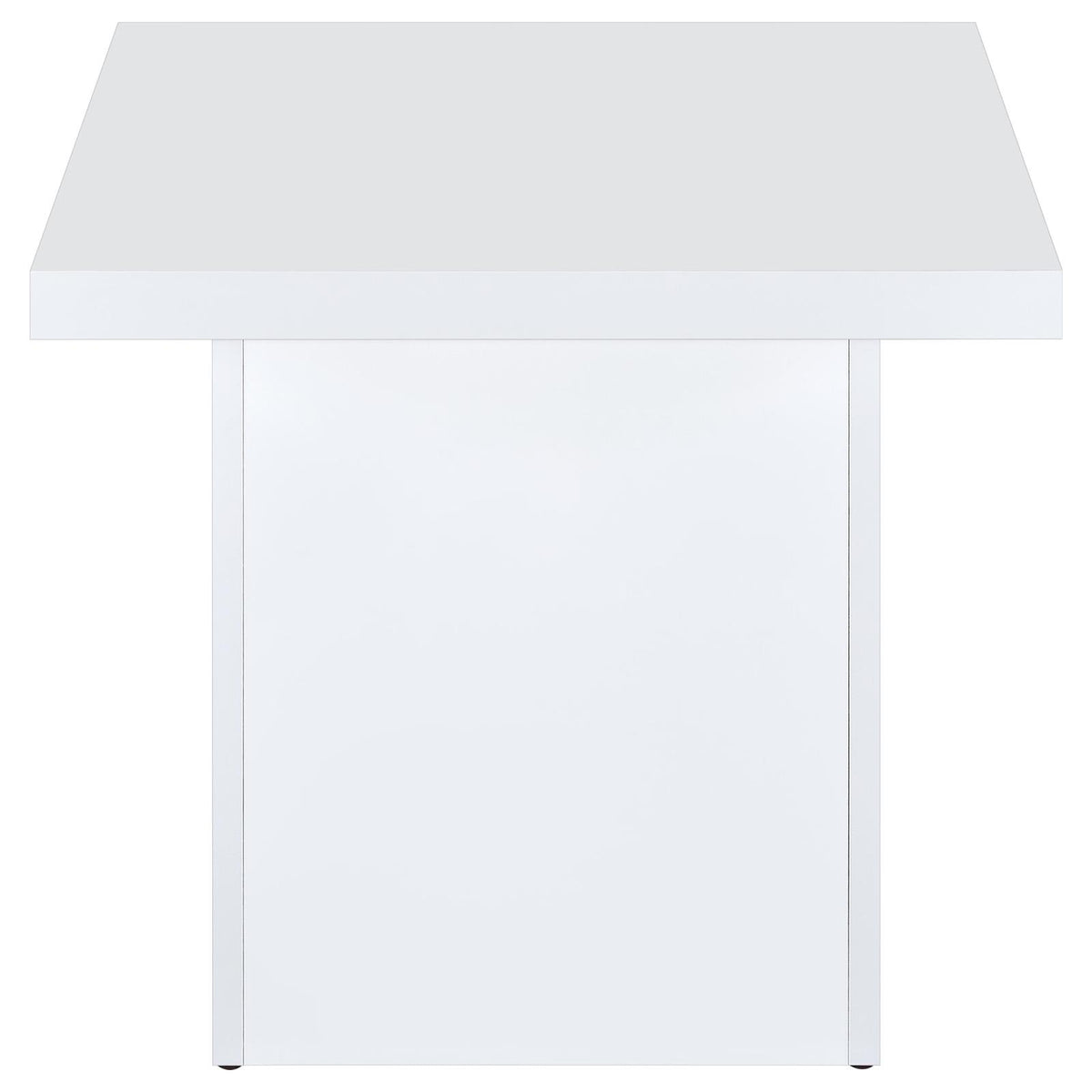 Devar Square Coffee End Table Set White High Gloss