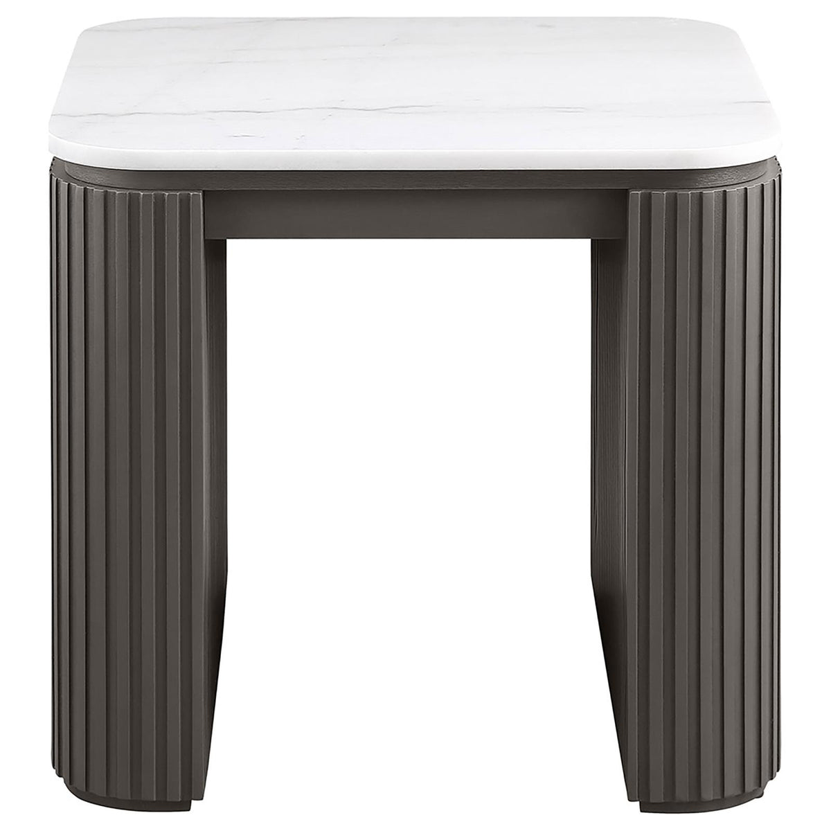 Lior Square Marble Top End Table Charcoal