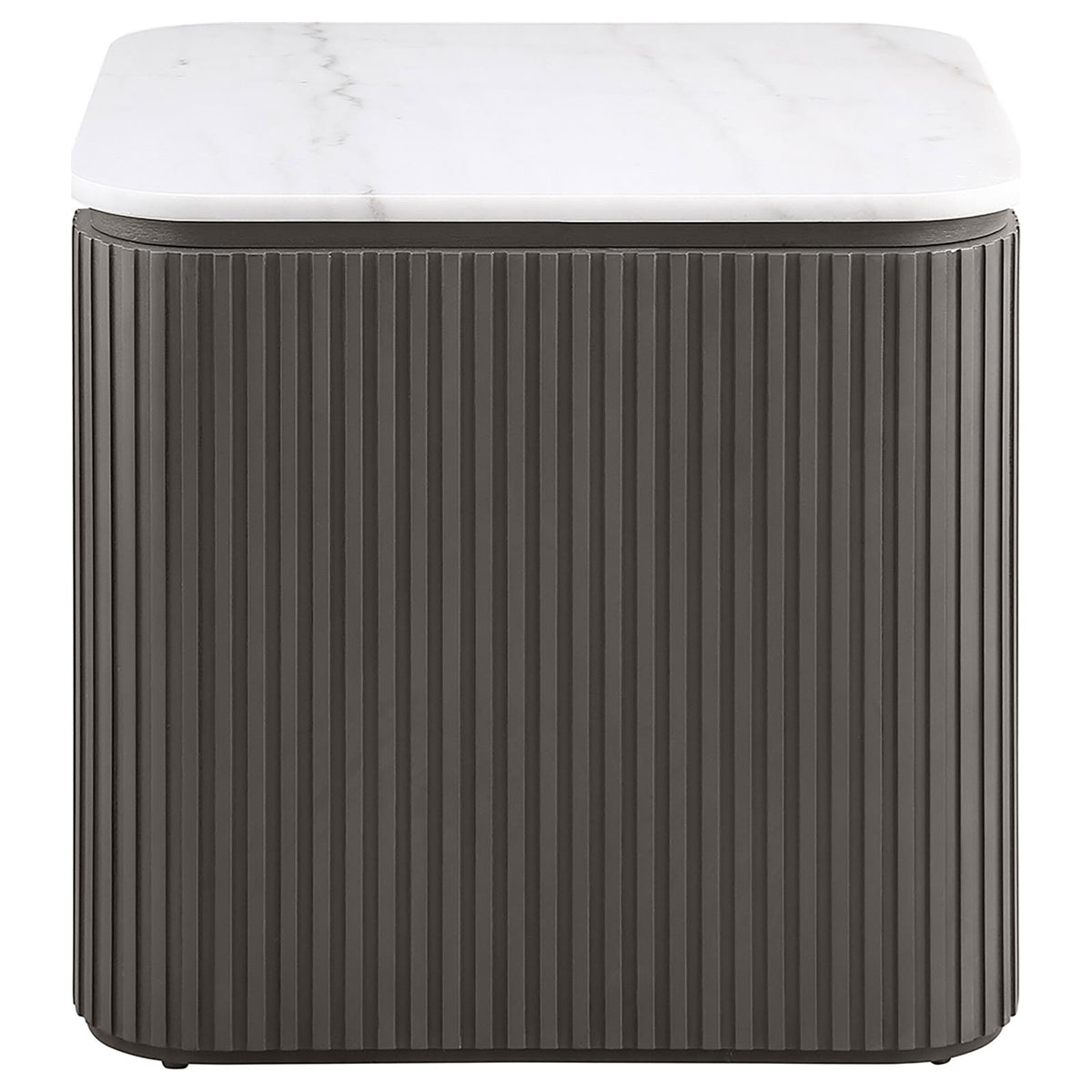 Lior Square Marble Top End Table Charcoal