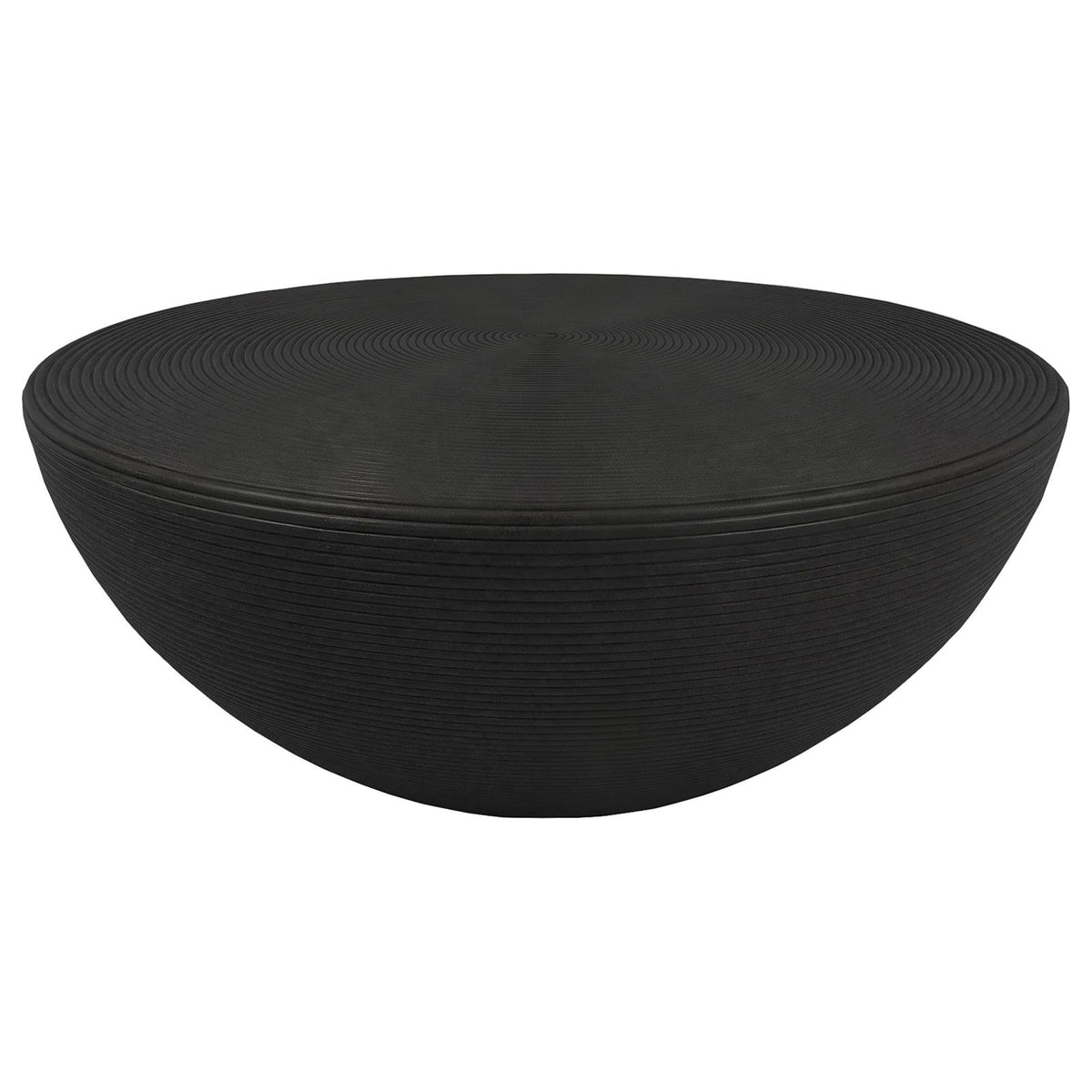 Macedo 3-Piece Transitional Round Rattan Coffee and End Table Set Black