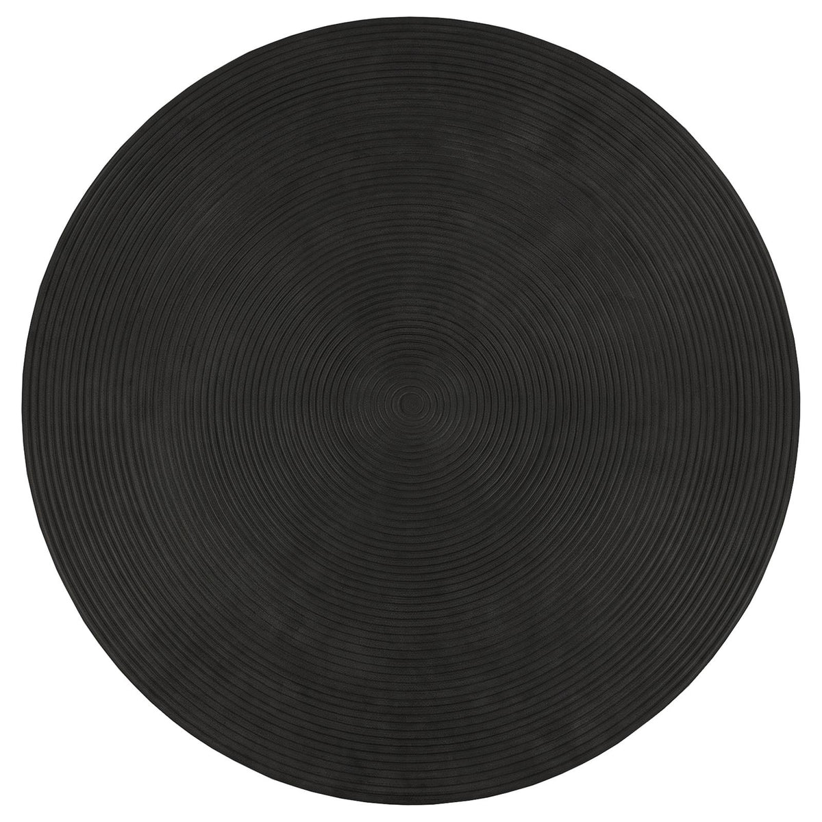 Macedo 3-Piece Transitional Round Rattan Coffee and End Table Set Black