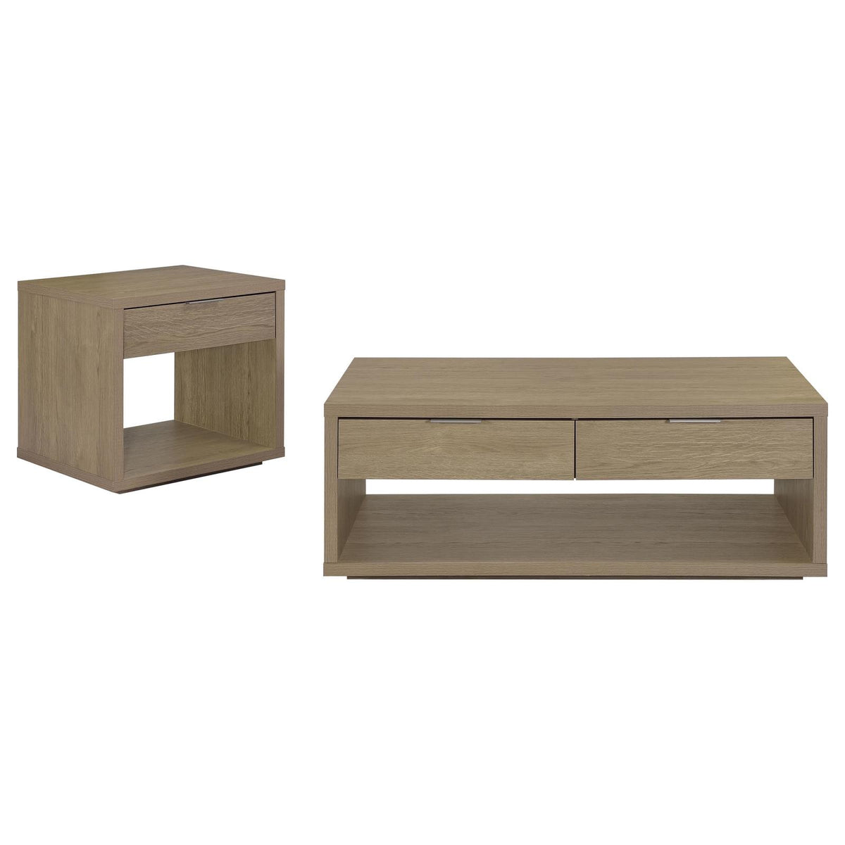Ingram 3-Piece Coffee and End Table Set with Storage Latte