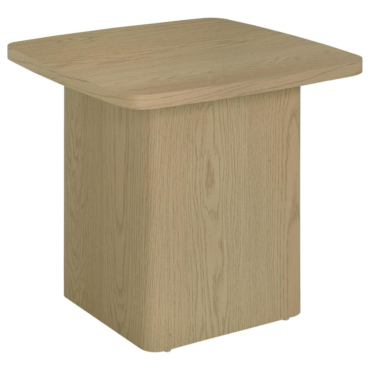 Fraser Transitional Square Pedestal End Table in Greige