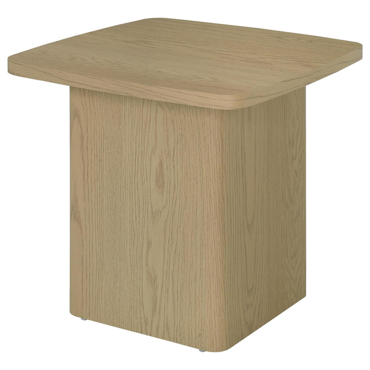 Fraser Transitional Square Pedestal End Table in Greige