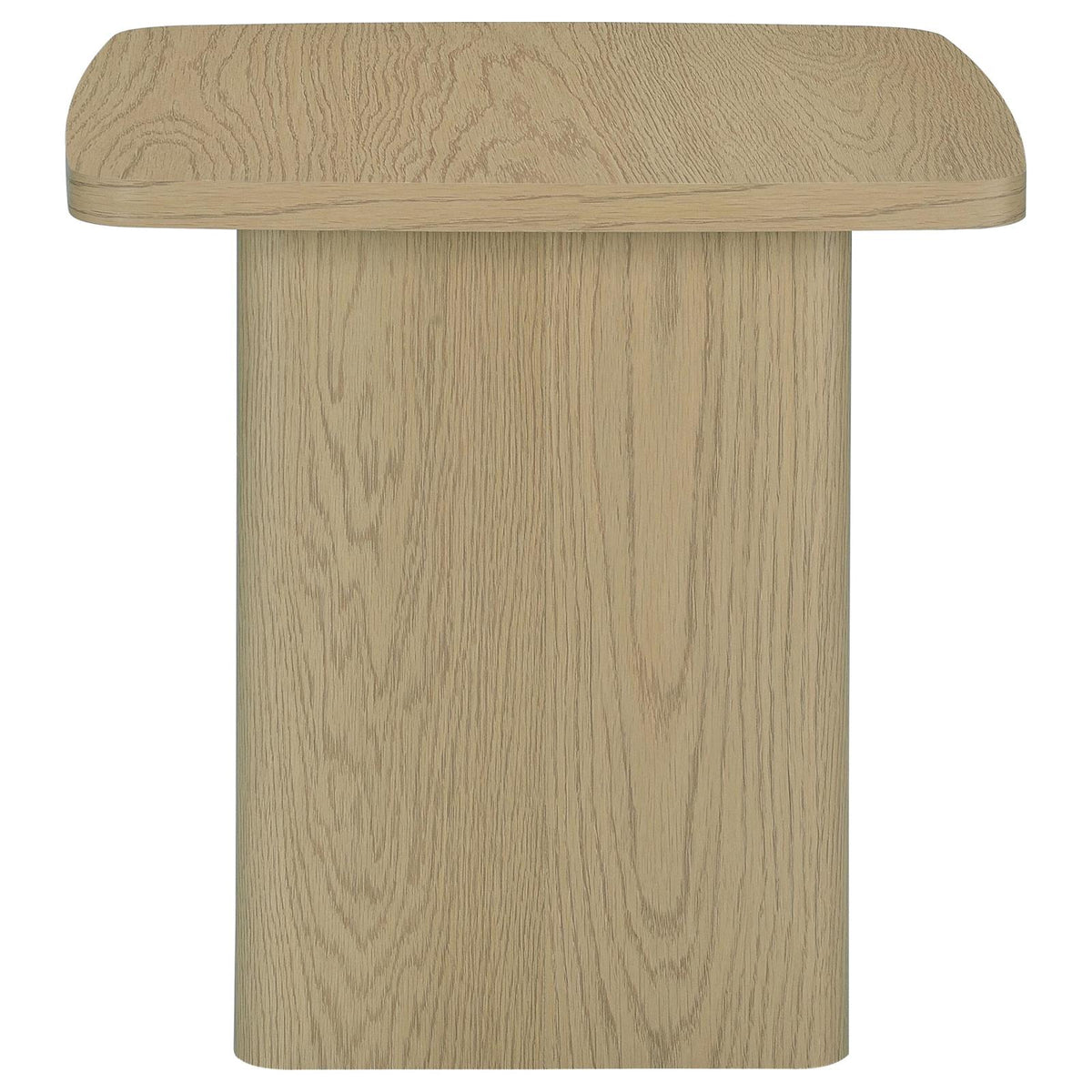 Fraser Transitional Square Pedestal End Table in Greige