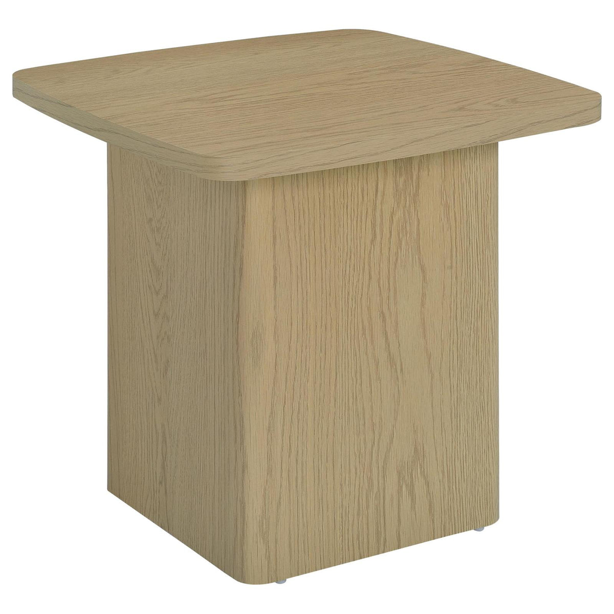 Fraser Transitional Square Pedestal End Table in Greige
