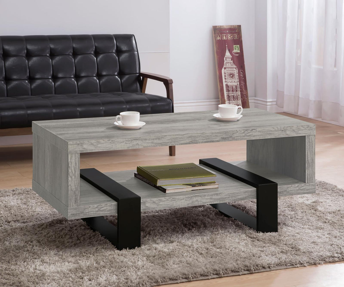 Dinard Engineered Wood Cocktail Coffee Table Grey Driftwood