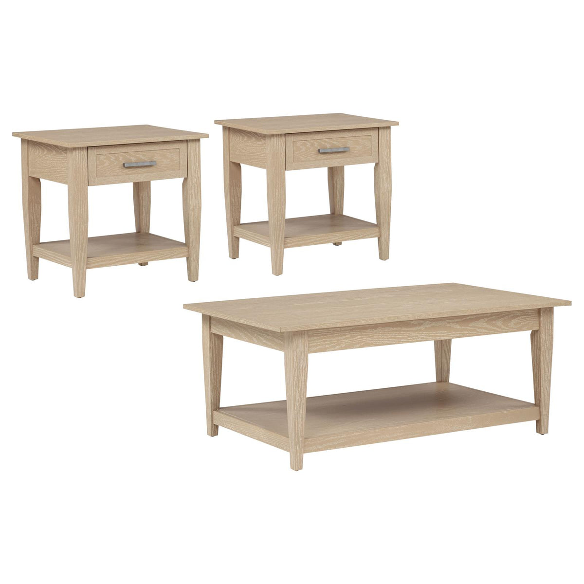Lindenton Wood Lift-Top Coffee and End Table Set Blonde