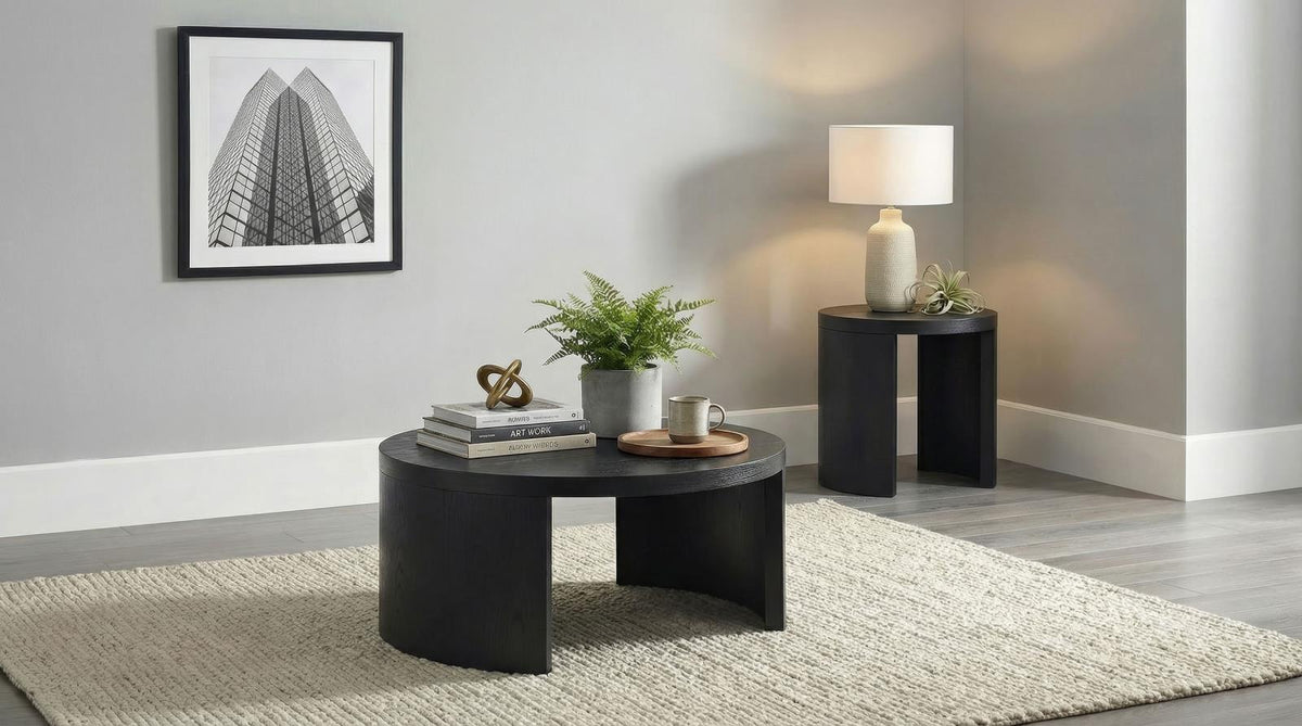 Sweeney Coffee and End Occasional Table Set Black