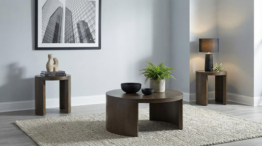 Sweeney Coffee and End Occasional Table Set Dark Walnut