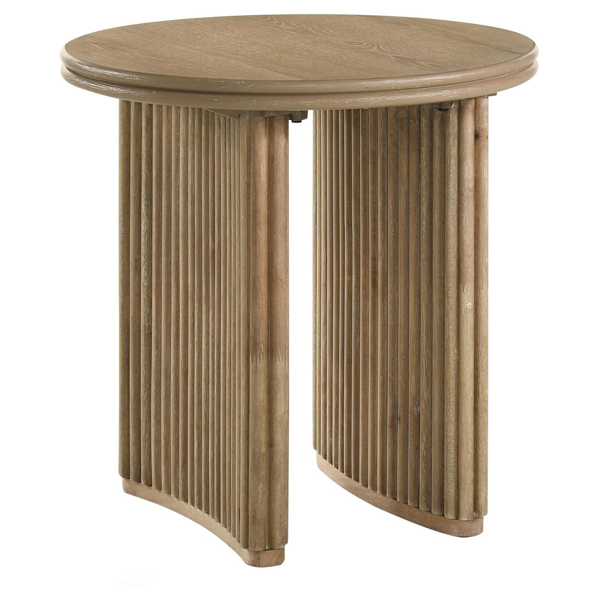 Adina Round Coffee Table Set Distressed Light Brown