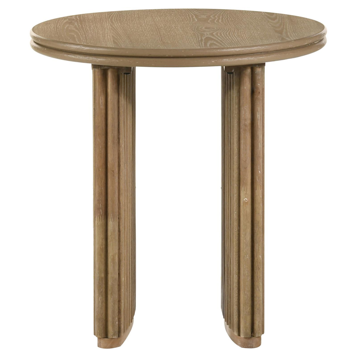 Adina Round Coffee Table Set Distressed Light Brown