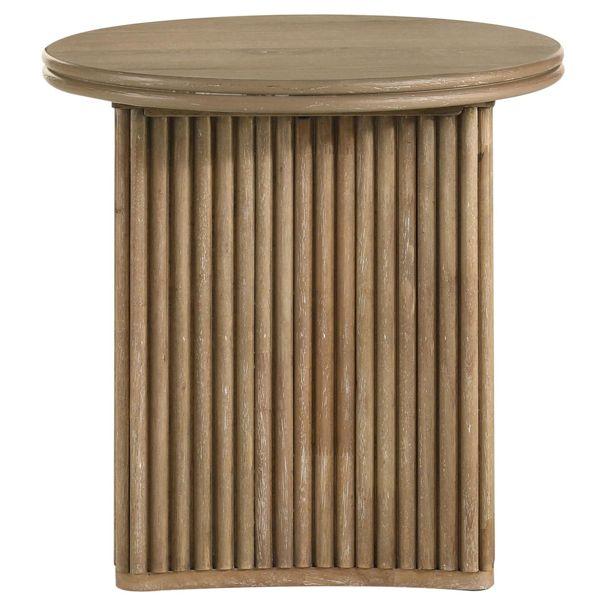 Adina Round Coffee Table Set Distressed Light Brown