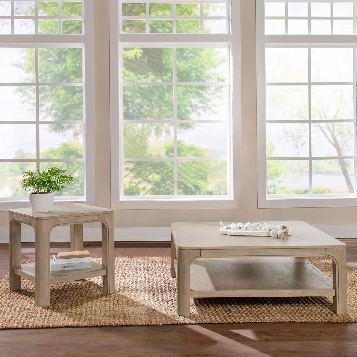 Solano Square Coffee Table Set Weathered Mango