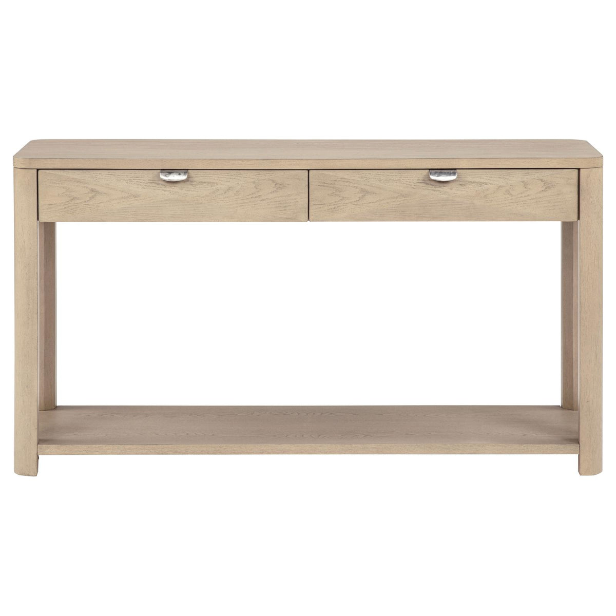 Marcelo Sofa Console Table with 2 Drawers and Shelf Light Elm