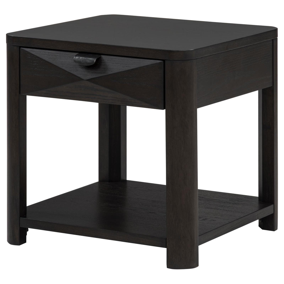 Marcelo Wood End Table with Drawer and Shelf Coffee