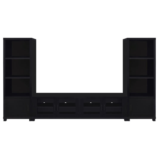 Sachin 3-piece Entertainment Center 79-inch TV Stand Black
