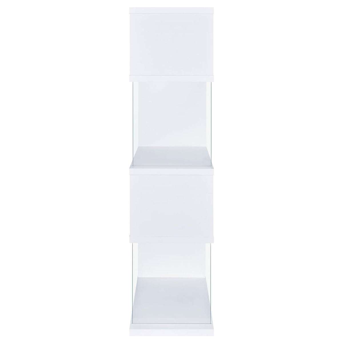 Emelle 63-inch 4-shelf Glass Panel Bookshelf White