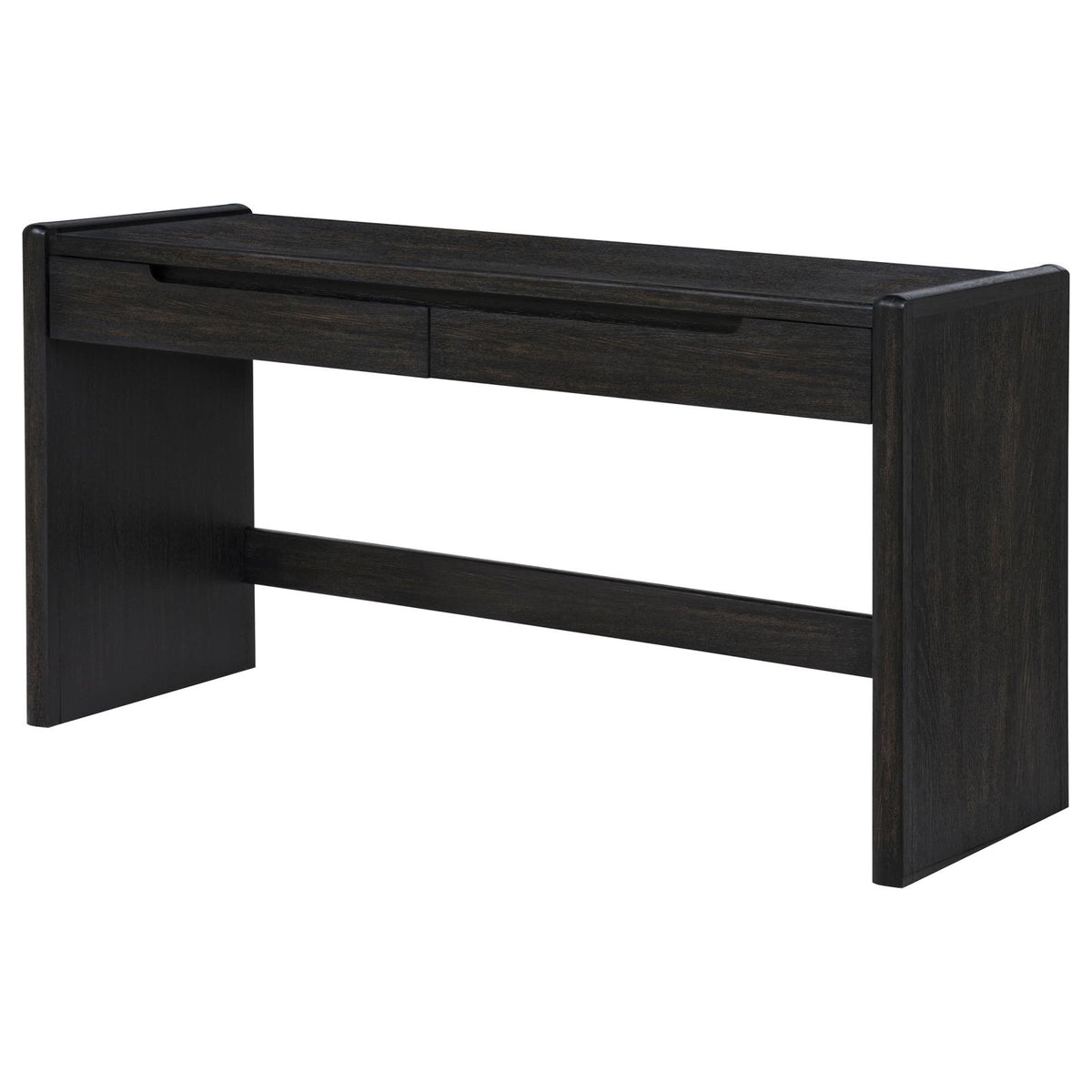 Leandro 2-drawer Home Office Writing Desk Burnished Black