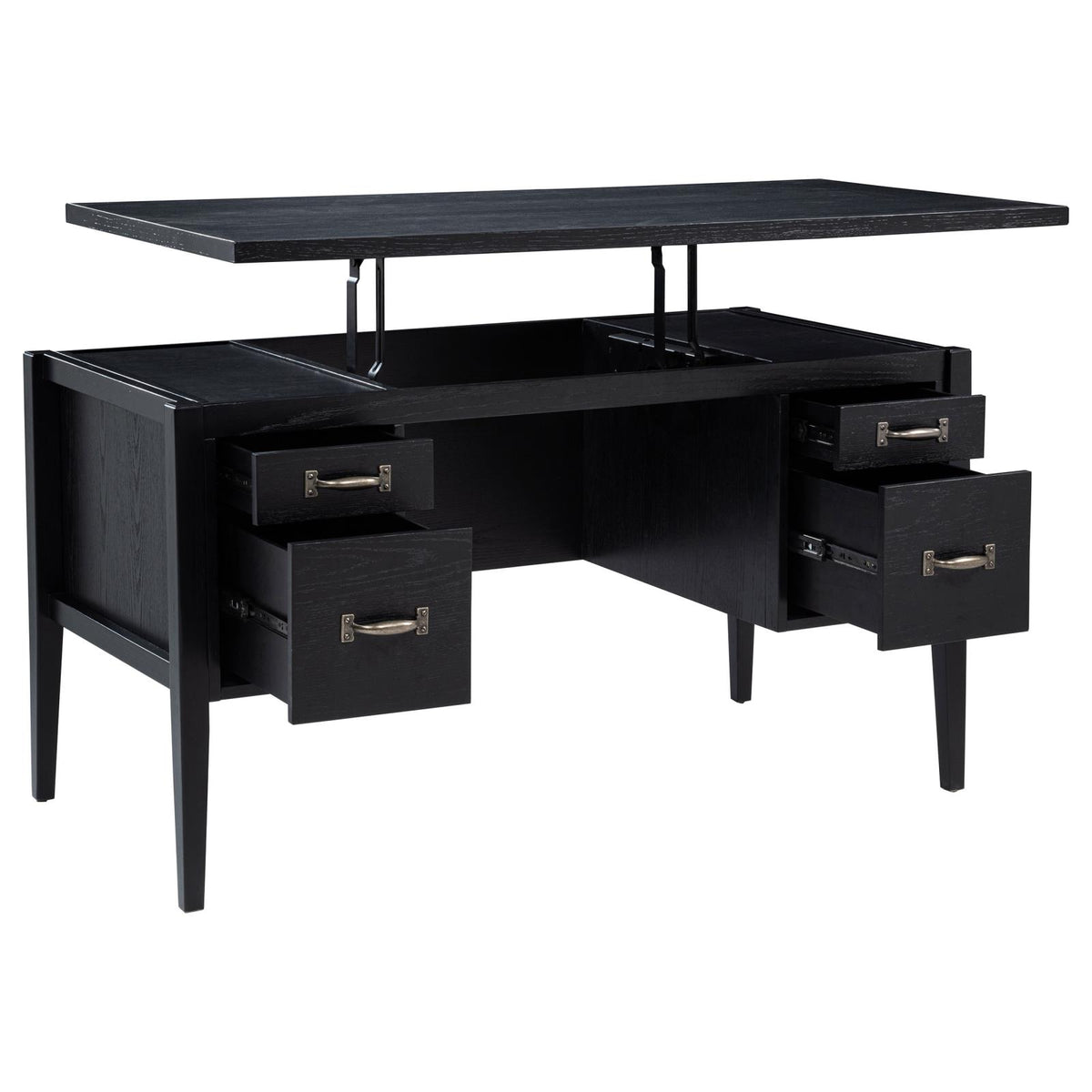 Graham 4-Drawer Lift-Top Computer Desk Black