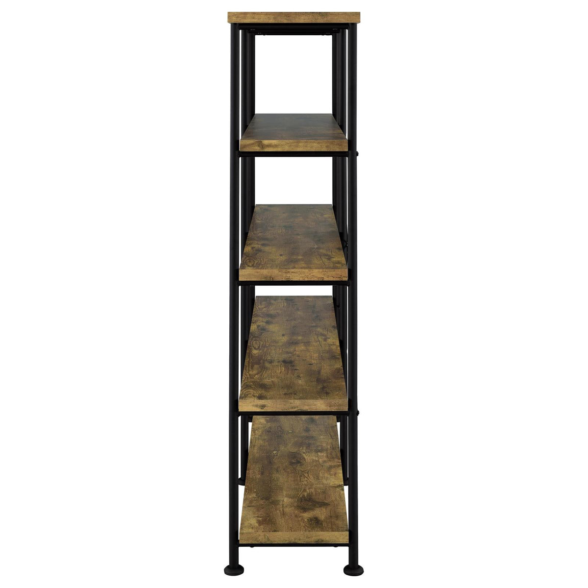 Analiese 63-inch 4-shelf Double Bookshelf Rustic Nutmeg
