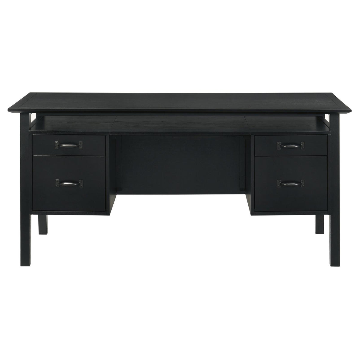 Goodson 64-inch 4-Drawer Double Pedestal Computer Desk Black